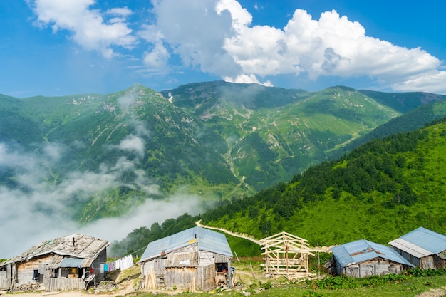 Sommerbergplateau Nebliges Hochland mit Artvin, Türkei