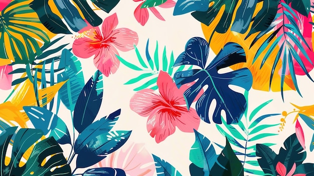 Sommerblattmuster-Wandpapier