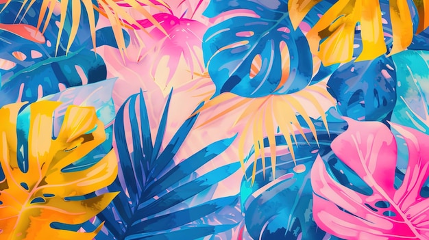 Sommerblattmuster-Wandpapier