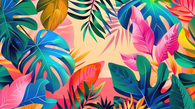 Sommerblattmuster-Wandpapier