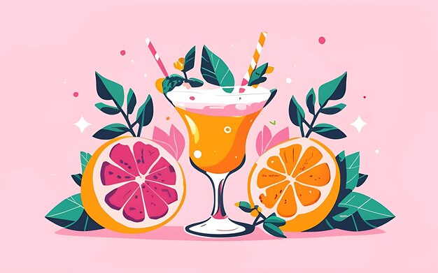 Sommercocktail-Illustration