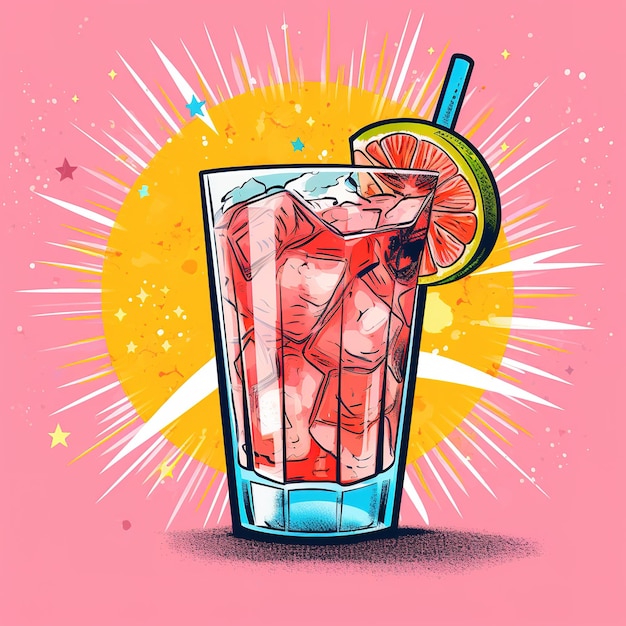 Sommercocktail-Illustration