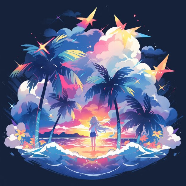 Sommerdesigngrafik für T-Shirt