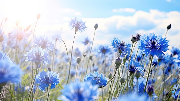 Sommerfeld mit Kornblumen