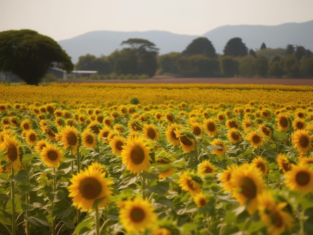 Sommerfelder Sonnenblumen generative ai