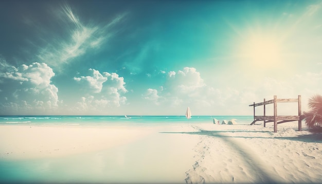 Sommerferien-Strandhintergrund als weicher ätherischer träumerischer Hintergrund Generative ai