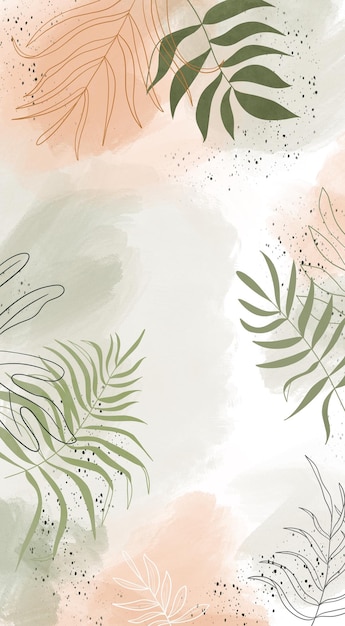 Sommergrün gemaltes Blumentelefontapeten-Aquarell