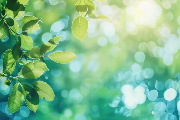 Sommerhintergrund Blau Grün verschwommenes Laub Natur Sonntag Botanische Verschwörung Lebendige Farben