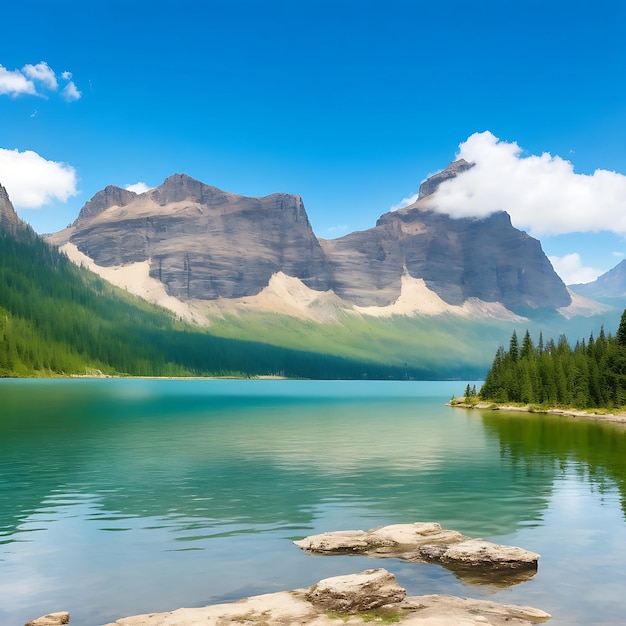 Sommerlandschaft der Berglandschaft mit klarem Bergsee