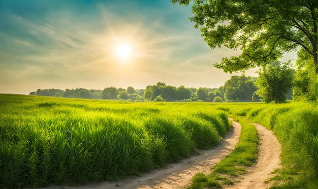 Sommerlandschaft im Hintergrund