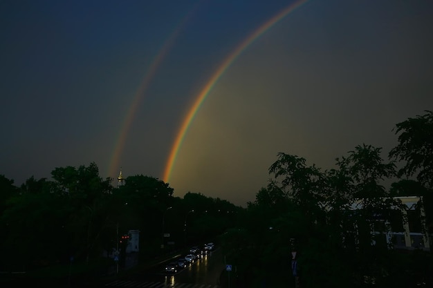 Sommerlandschaft mit Regenbogen