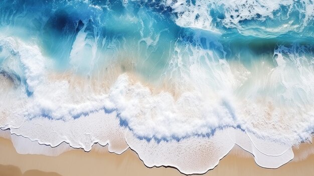 Sommerlandschaft wunderschönes blaues Meer Wasser an einem sonnigen Tag Wellen surfen mit erstaunlich blauem Ozean