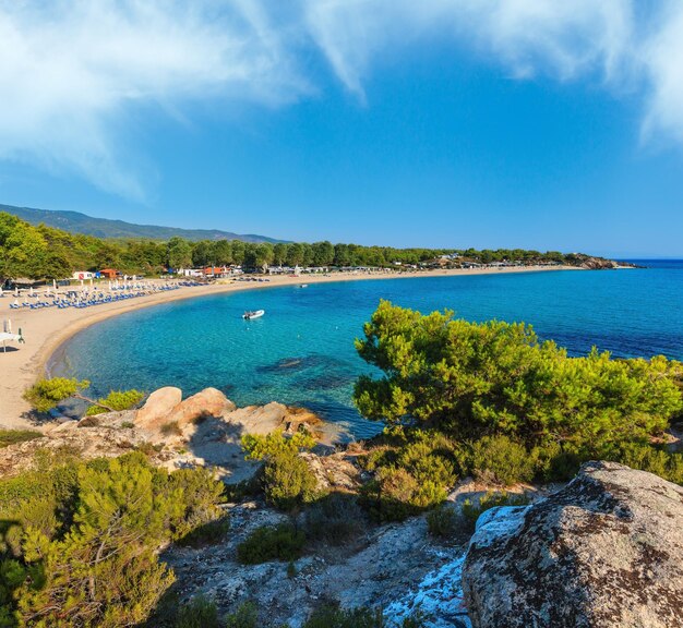 Sommermorgen Platanitsi Strand Griechenland