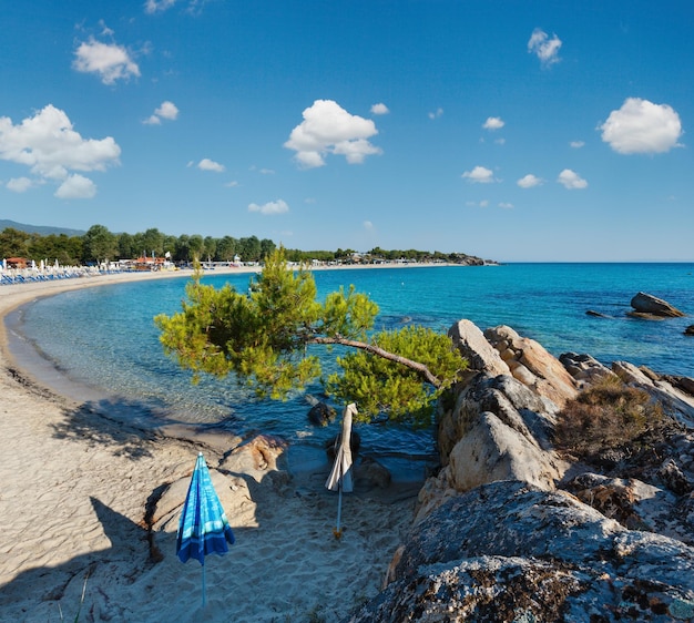 Sommermorgen Platanitsi Strand Sithonia Griechenland