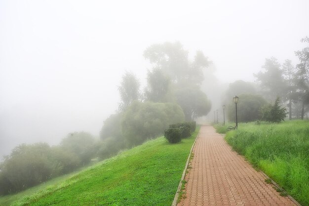 Sommerpark Stadtnebel / schöne Stadtlandschaft