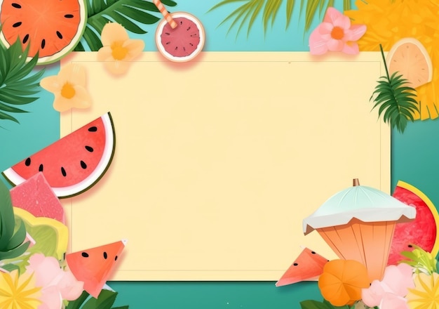 Sommerparty-Einladungsvorlage Hintergrund Illustration AI Generativ