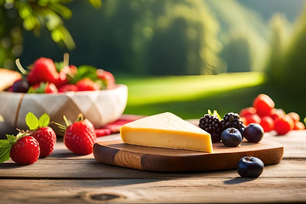 Sommerpicknickbeeren und Käse 1156