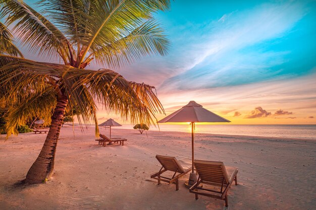 Sommerreiseziel Design des Sommerferien-Ferienkonzepts Perfekte ruhige Strandszene