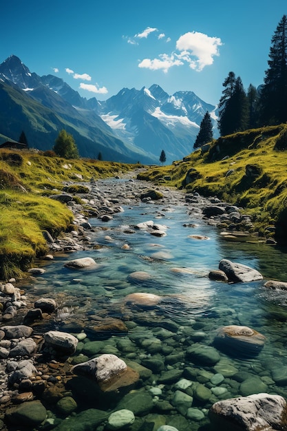 Sommersonne schönes Wetter Fotografie Bergsee AI generativ