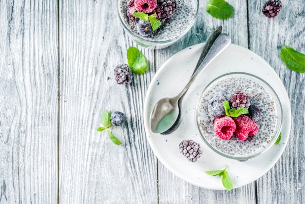 Sommersüßbeerennachtisch mit chia Samen