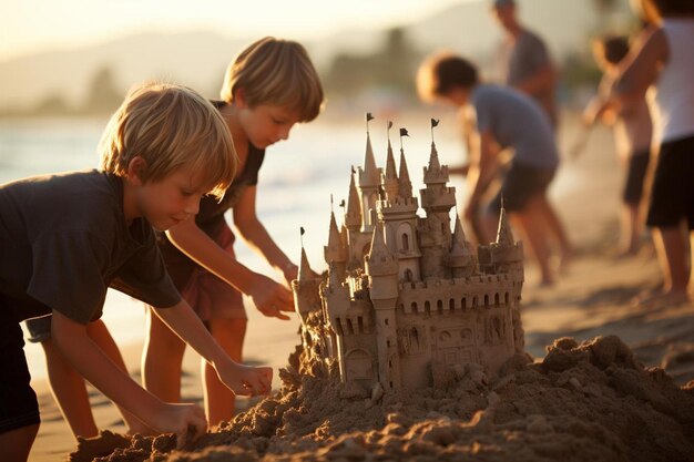 Sommertag ein tropischer Sandstrand Palmen und Meer Paradiesferien 1518jpg