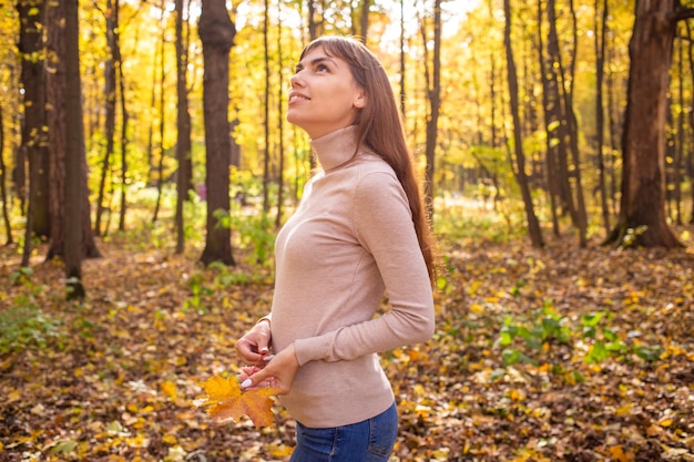 Soñando en el bosque disfruta del otoño