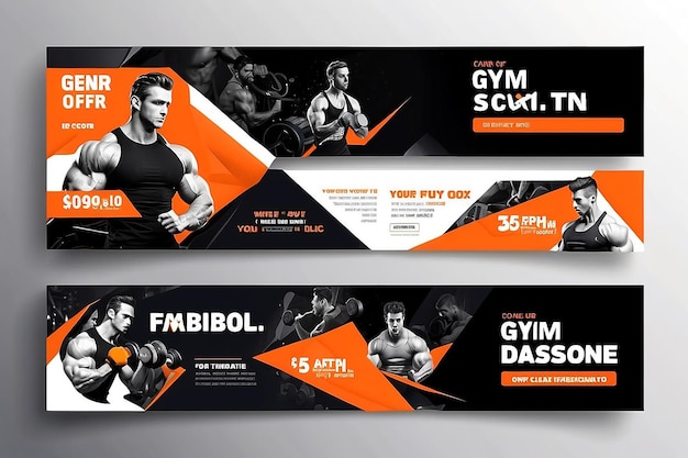 Sonderangebot Fitnessstudio Facebook-Cover-Vorlagendesign Schönes und sauberes Facebook-Cover-Vorlagendesign