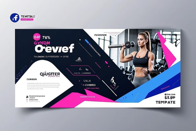 Foto sonderangebot fitnessstudio facebook-cover-vorlagendesign schönes und sauberes facebook-cover-vorlagendesign