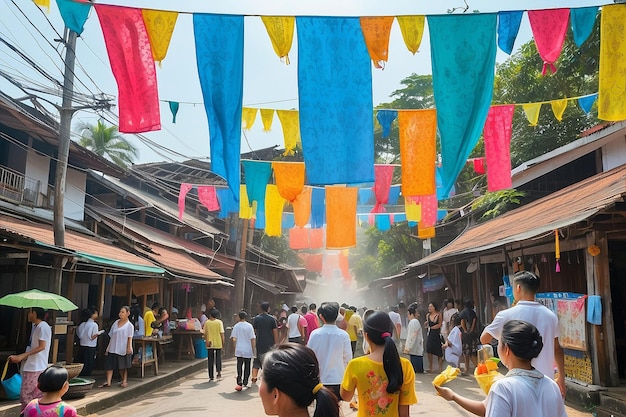 Songkran Banner Thailands Wasserfestival