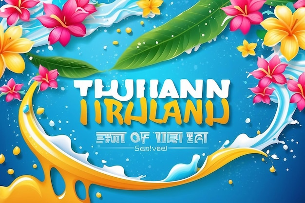 Songkran-Festival Wasserspritzung von Thailand Design Hintergrund-Vektor-Illustration1