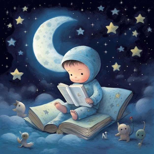 sonho noturno de uma ilustração infantil