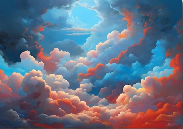 Sonhos coloridos e giratórios Fundo de nuvens com movimento abstrato