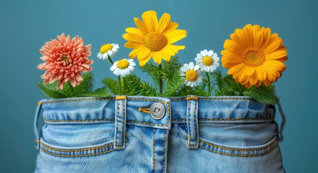 Sonhos de denim em flor