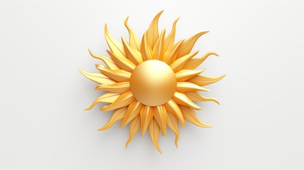 Sonne 3D isoliert auf weißem Hintergrund