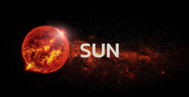 Sonne auf Raumhintergrund. Elemente dieses Bildes von der NASA geliefert.