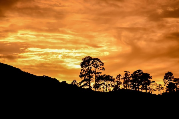 Sonne hinter einer Bergsilhouette in Gran Canaria Spanien