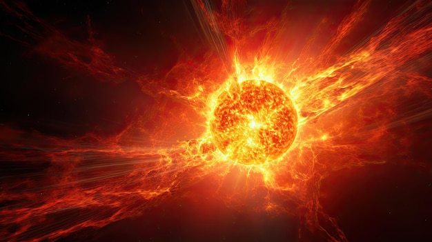 Sonne im Weltraum Sonnensystem 3D-Rendering-Illustration einer Sonne