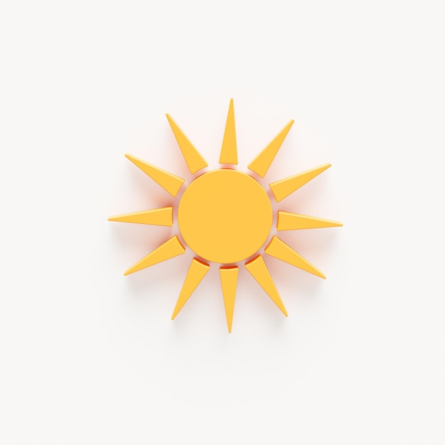Sonne mit Strahlen 3D-Render-Illustration