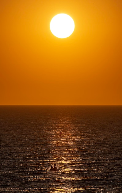 Sonnenaufgang am Meer mit fliegenden Vögeln