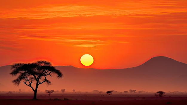 Foto sonnenaufgang im kidepo valley nationalpark in uganda