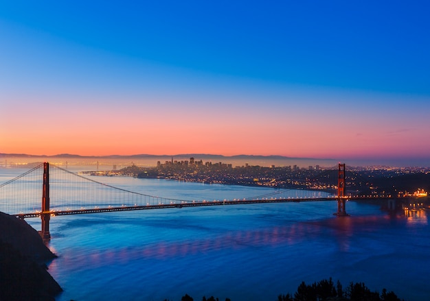 Sonnenaufgang Kalifornien Golden gate bridges San Francisco