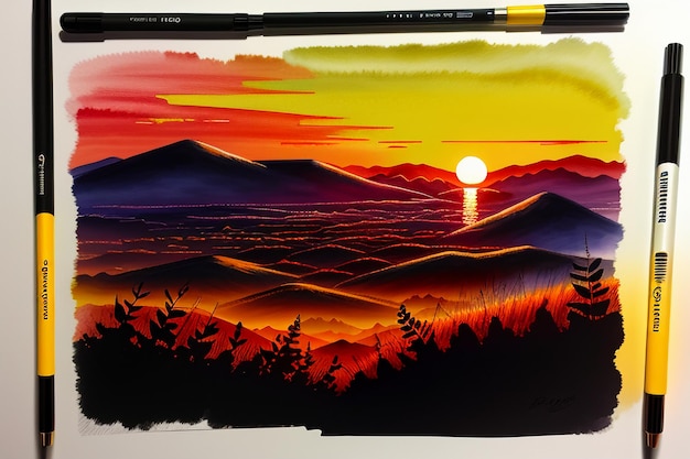 Sonnenaufgang, Sonnenuntergang, Dämmerung, orangefarbenes Sonnenlicht in den Waldfeldern, Landschaft, Hintergrundtapeten