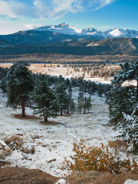 Sonnenaufgang über dem Rocky-Mountain-Nationalpark, Colorado.