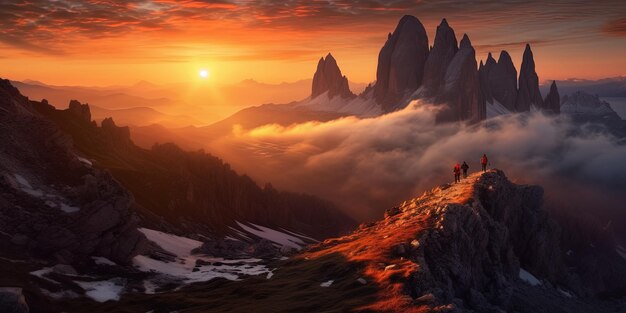 Sonnenaufgang von Tre cime di Lavaredo