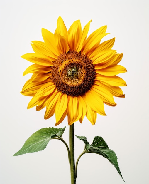 Sonnenblume auf weißem Hintergrund