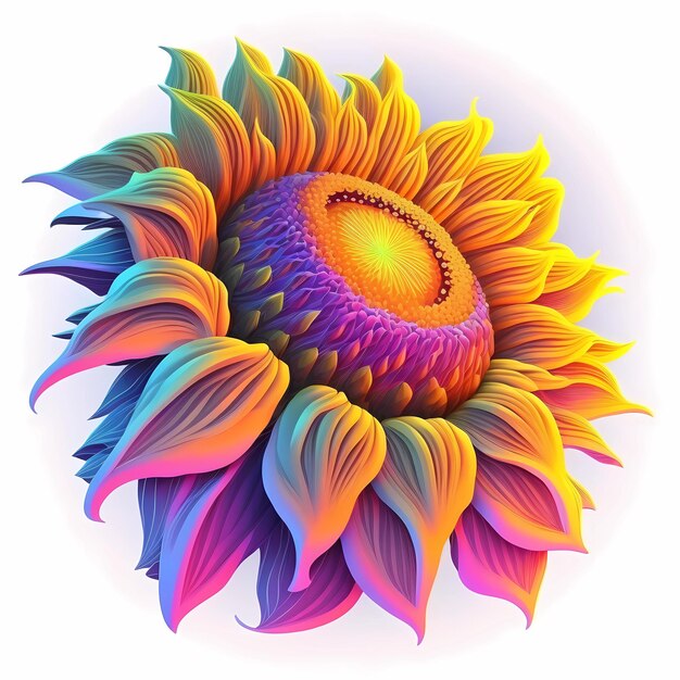 Sonnenblume bunt violett gelb