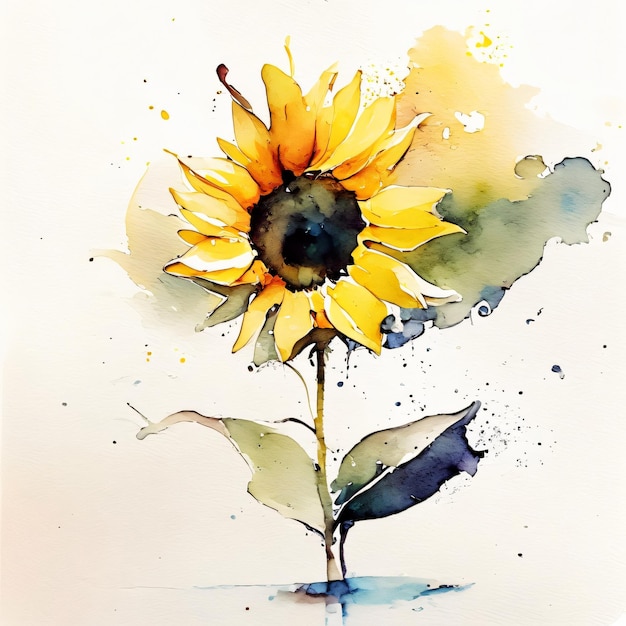 Sonnenblumen-Aquarell-Vektor-Illustrationshintergrund