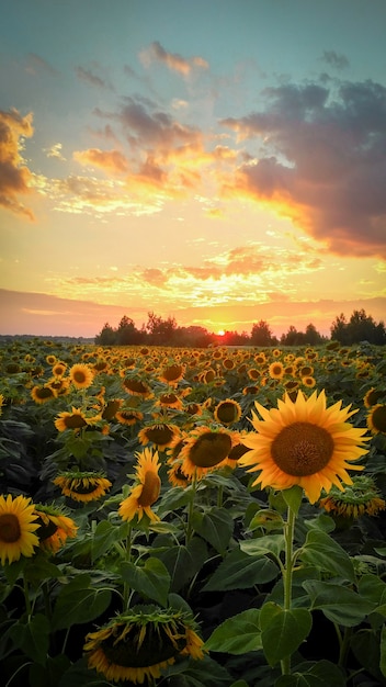 Sonnenblumen auf dem Gebiet.