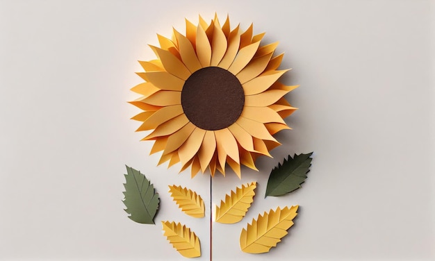 Sonnenblumen aus Papier Handwerk Generative KI