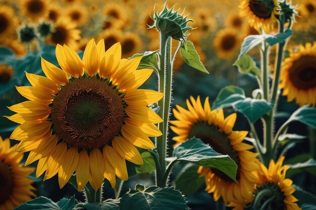 Sonnenblumen im natürlichen Lebensraum